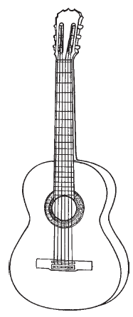 The nylon-strung Spanish or classical guitar.